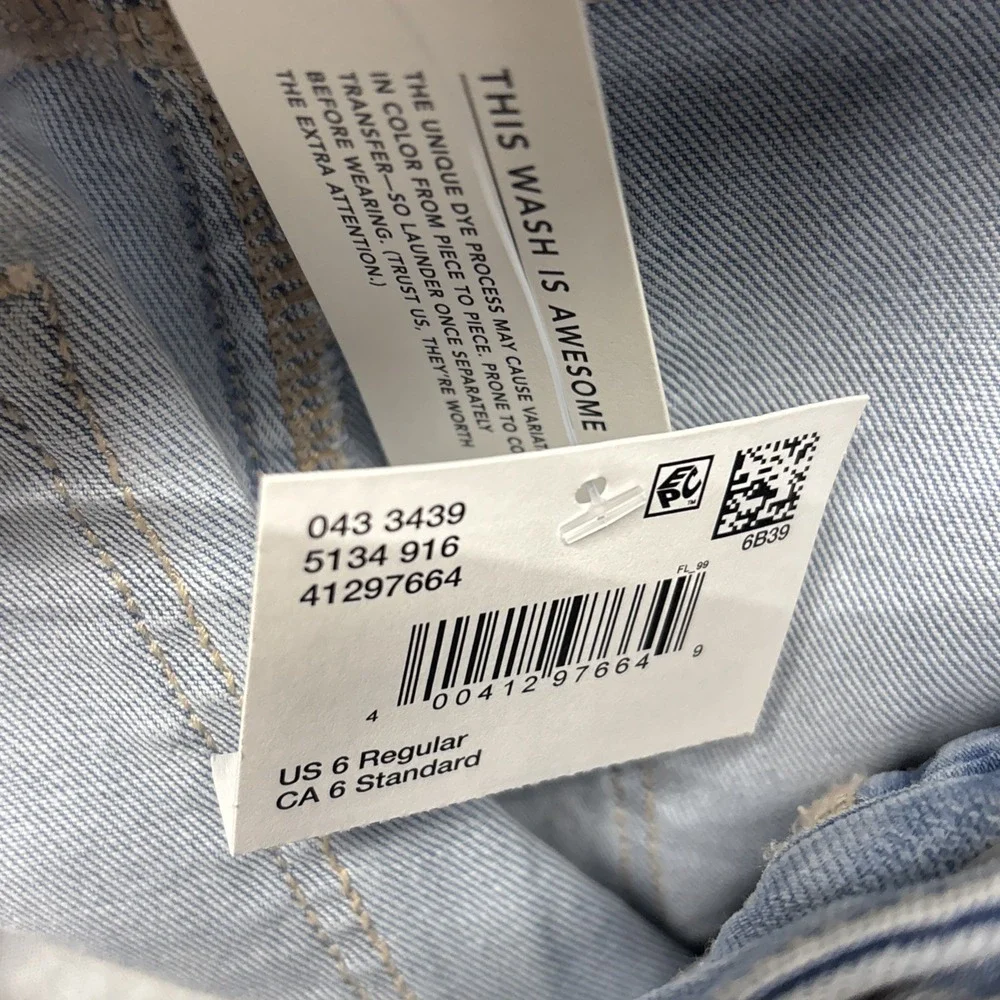 American Eagle Jeans Womens 6 29x29 Curvy High Rise Jegging Distressed Denim NWT